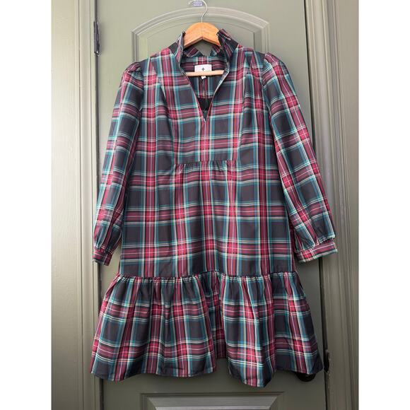 NWT Tuckernuck Highland Tartan Palmerston Holiday Christmas Mini Dress Red Small - Picture 2 of 7
